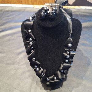Satin Ribbon Necklace Set